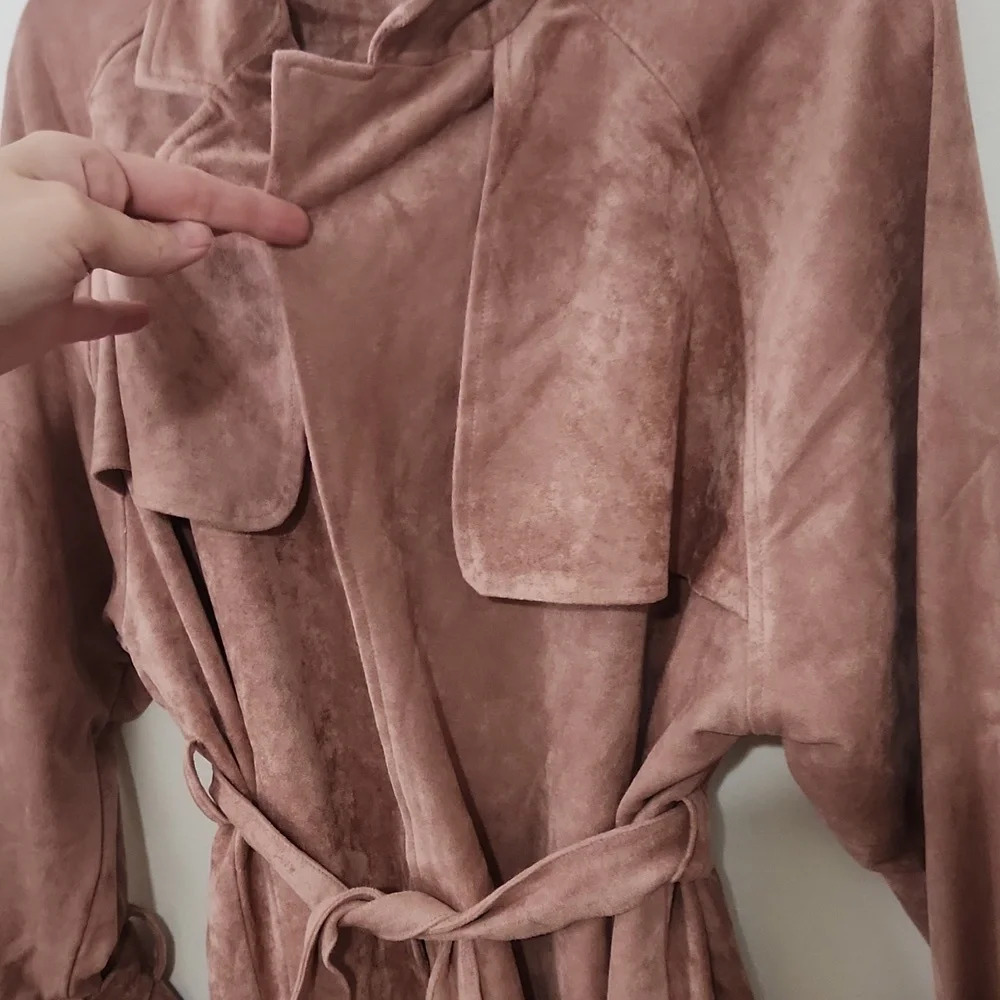 Oat New York Faux Suede Jacket Dusty Rose small - Picture 4 of 6